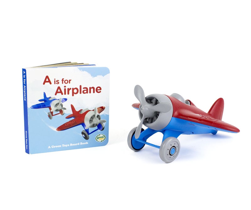 Green Toys Airplane & Board Book (color may vary) - Image 1