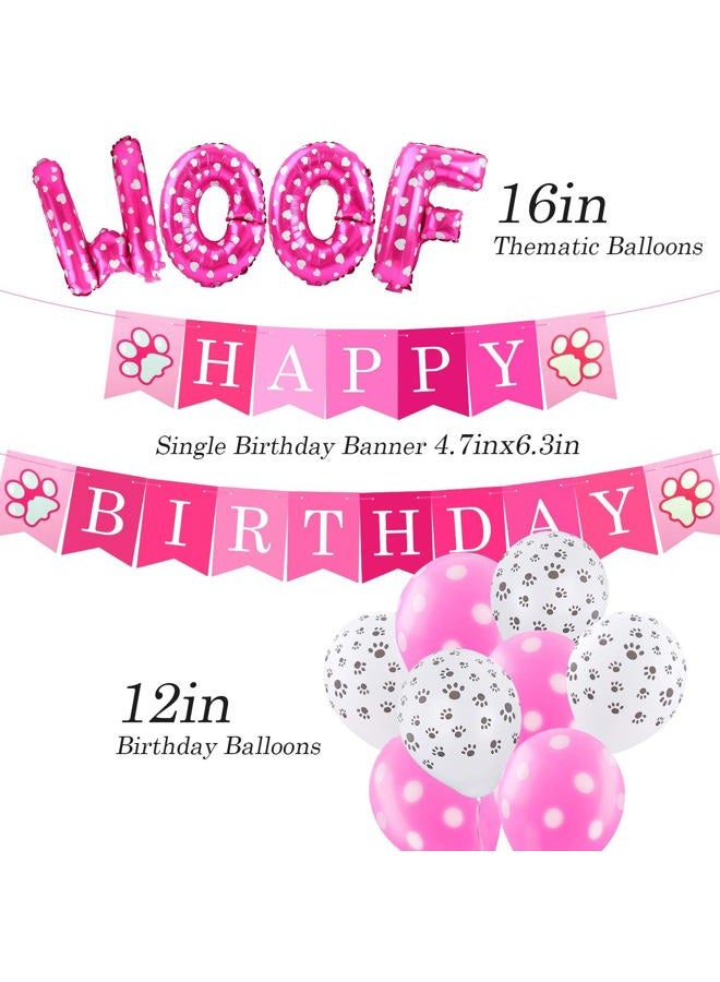 AROIC Dog Birthday Party Supplies - Dog Girl Birthday Bandanas Set with Dog Birthday Hat, Scarf, Birthday Banner, Balloons and Bowtie. Puppy Dog Pals Birthday Party Decorations. - Image 4
