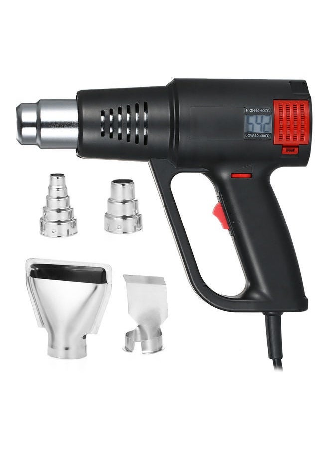 Generic - 2000W Industrial Fast Heating Hot Air Gun LCD Digital Temperature-controlled High Quality Handheld Heat Blower Electric Adjustable Temperature Tool Black 27.5x26.0x7.5cm - Image 1
