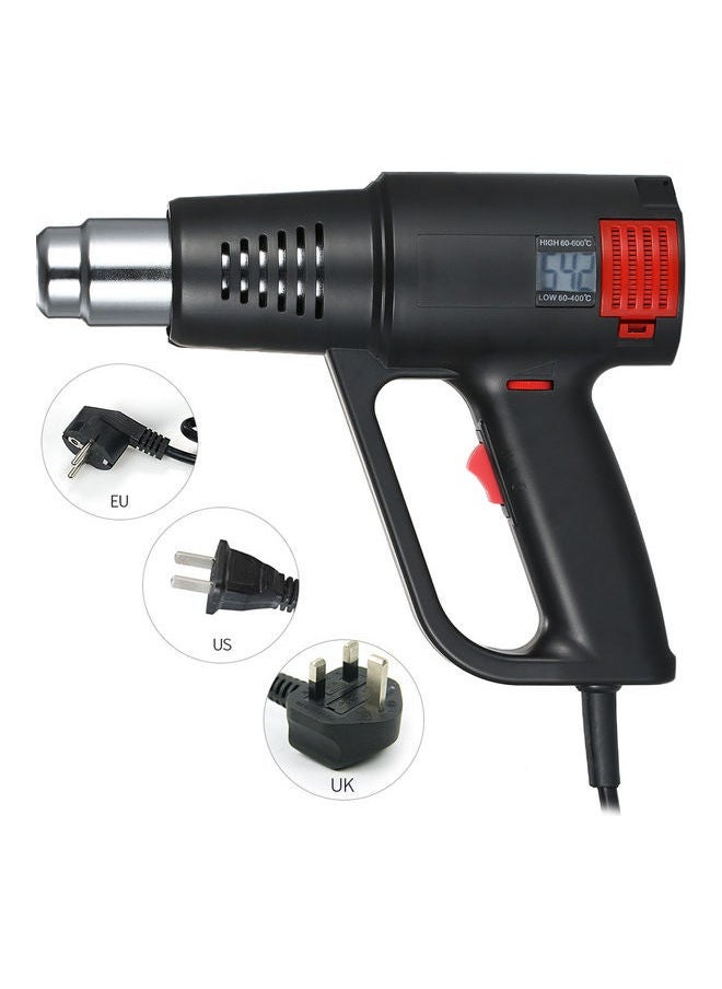 Generic - 2000W Industrial Fast Heating Hot Air Gun LCD Digital Temperature-controlled High Quality Handheld Heat Blower Electric Adjustable Temperature Tool Black 27.5x26.0x7.5cm - Image 1