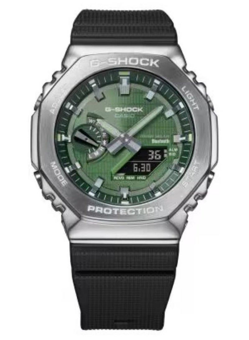 G-SHOCK Casio G-Shock GBM-2100A-1A3DR Men’s Watch – Metallic Green Dial, Bluetooth Solar Powered, Carbon Core Guard, Shock Resistant, 200M Water Resistant, Analog-Digital Sport Watch - Image 1