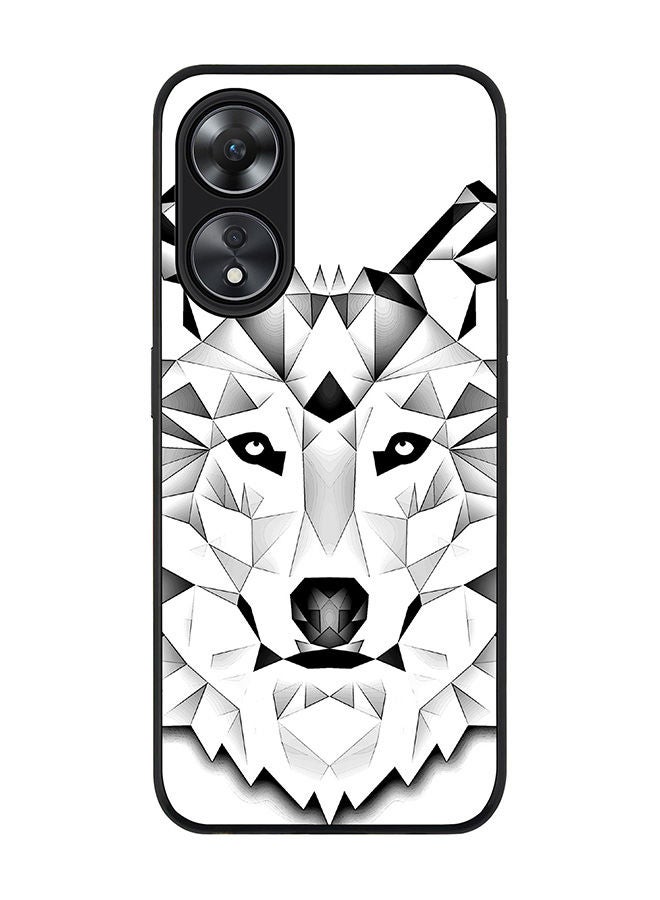 Stylizedd Rugged Black edge case for Oppo A78 5G / Oppo A58 5G Slim fit Soft Case Flexible Rubber Edges Anti Drop TPU Gel Thin Cover -  Poly Wolf - Image 1