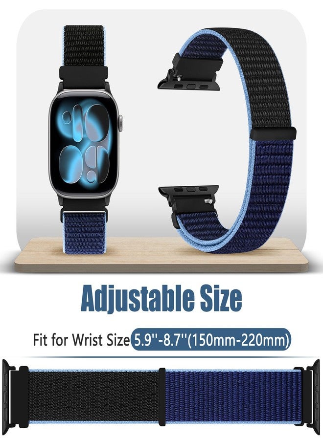 Bcuckood Nylon Sport Bands Compatible with Apple Watch Band 49mm 45mm 44mm 42mm 41mm 40mm 38mm Women Men, Adjustable Sport Solo Loop Bands for iWatch Series 9 8 7 6 5 4 3 SE2 SE Ultra 2 1, 3 Pack - Image 5