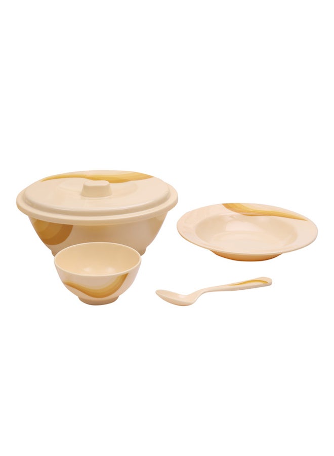 Royalford 40 Pcs Melamine Ware Dinner Set - Durable & Safe, Ergonomic Design and Versatile |Useful for breakfast, lunch, dinner| Ideal for home, parties, catering, hotels & restaurants Yellow 10inch - Image 2