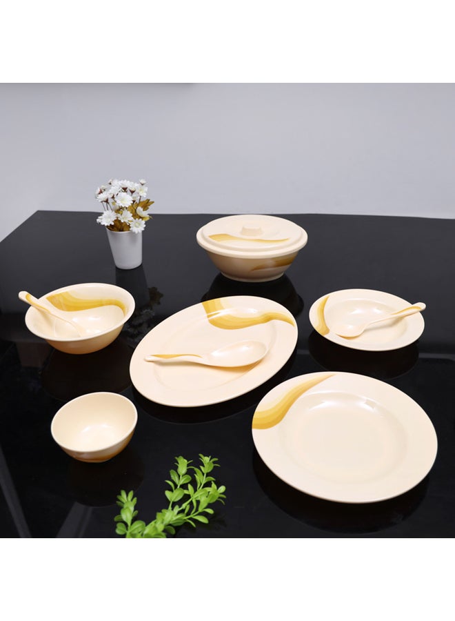 Royalford 40 Pcs Melamine Ware Dinner Set - Durable & Safe, Ergonomic Design and Versatile |Useful for breakfast, lunch, dinner| Ideal for home, parties, catering, hotels & restaurants Yellow 10inch - Image 5