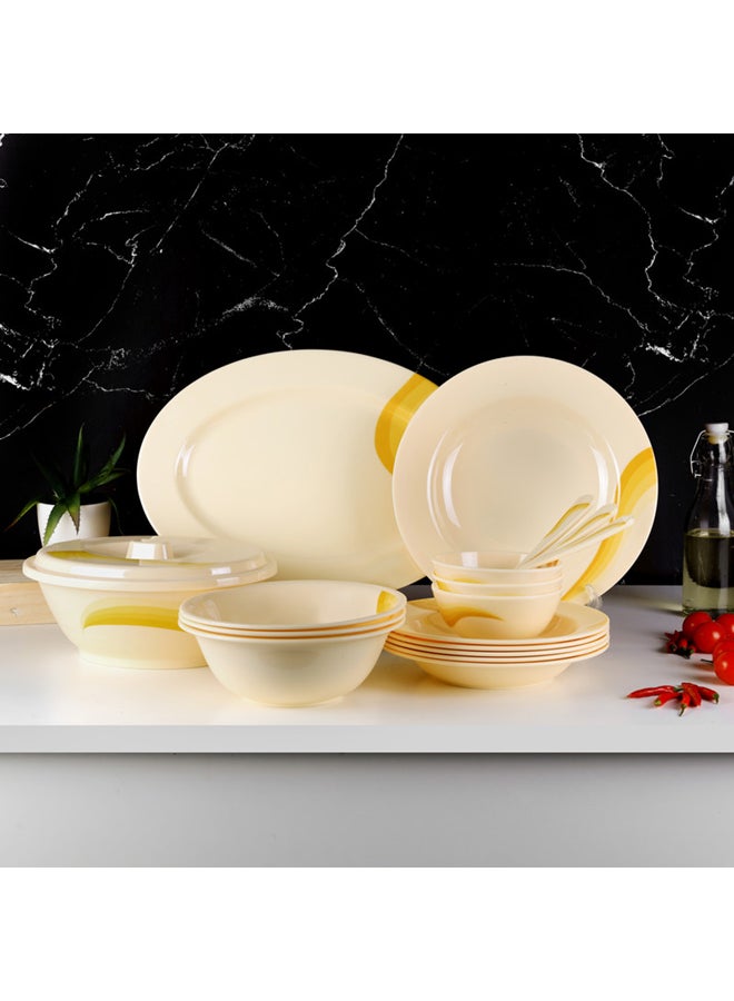 Royalford 40 Pcs Melamine Ware Dinner Set - Durable & Safe, Ergonomic Design and Versatile |Useful for breakfast, lunch, dinner| Ideal for home, parties, catering, hotels & restaurants Yellow 10inch - Image 4