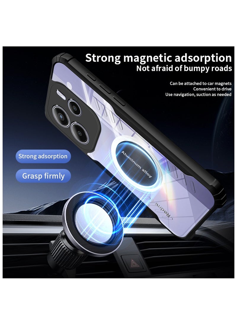 Generic - [1+1 Sets] For Xiaomi Redmi Note 14 5G Case Cover & Screen Protector Magnetic Suction Car Phone Case with Cooling and Anti Drop Function, Tempered Flim - Image 1