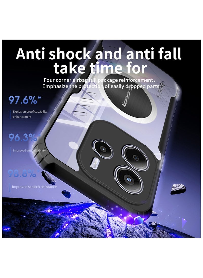 Generic - [1+1 Sets] For Xiaomi Redmi Note 14 5G Case Cover & Screen Protector Magnetic Suction Car Phone Case with Cooling and Anti Drop Function, Tempered Flim - Image 1