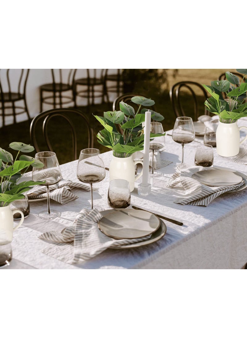 RECUTMS 6 Bundles Fake Plants Artificial Tropical Palm Tree Faux Palm Leaves Shrubs Plants Fake Monstera Turtle Leaf Palm Leaves Stems Indoor Outdoor UV Resistant for Home Office Decor Greenery Bouquet Filler  - Image 4