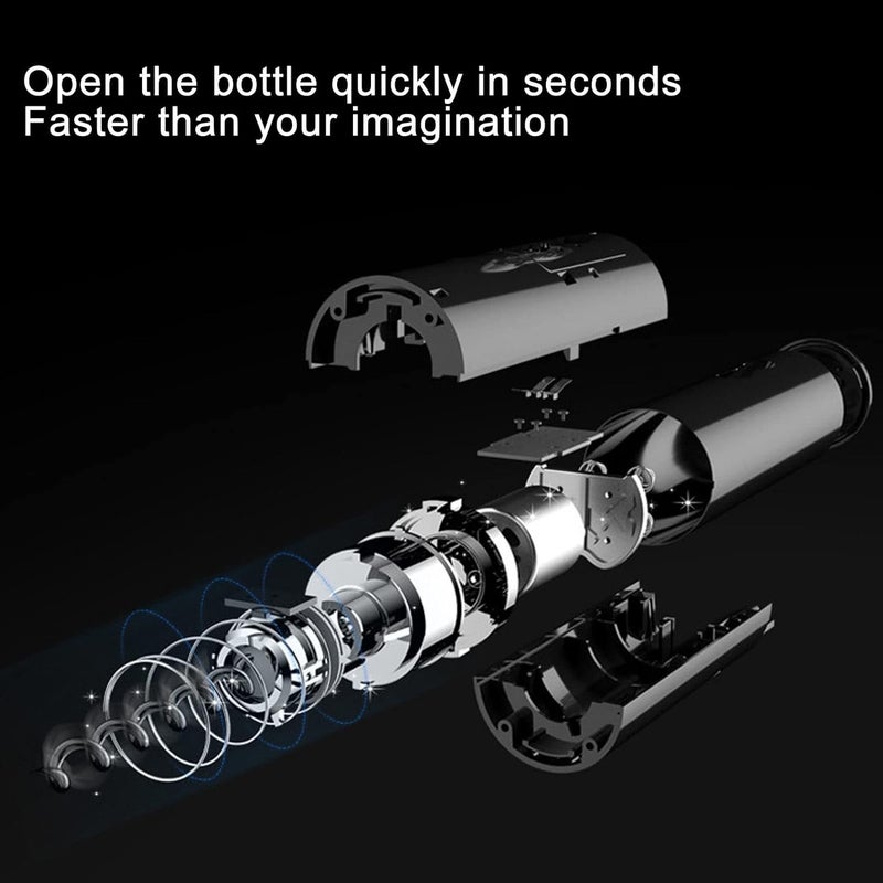 VBM VBM Electric Corkscrew Gift Set Corkscrew Electric Wine Bottle Opener Made of Stainless Steel with Foil Cutter Cordless Wine Opener Corkscrew Wine for Wine Opener Party Man Gift  - Image 5