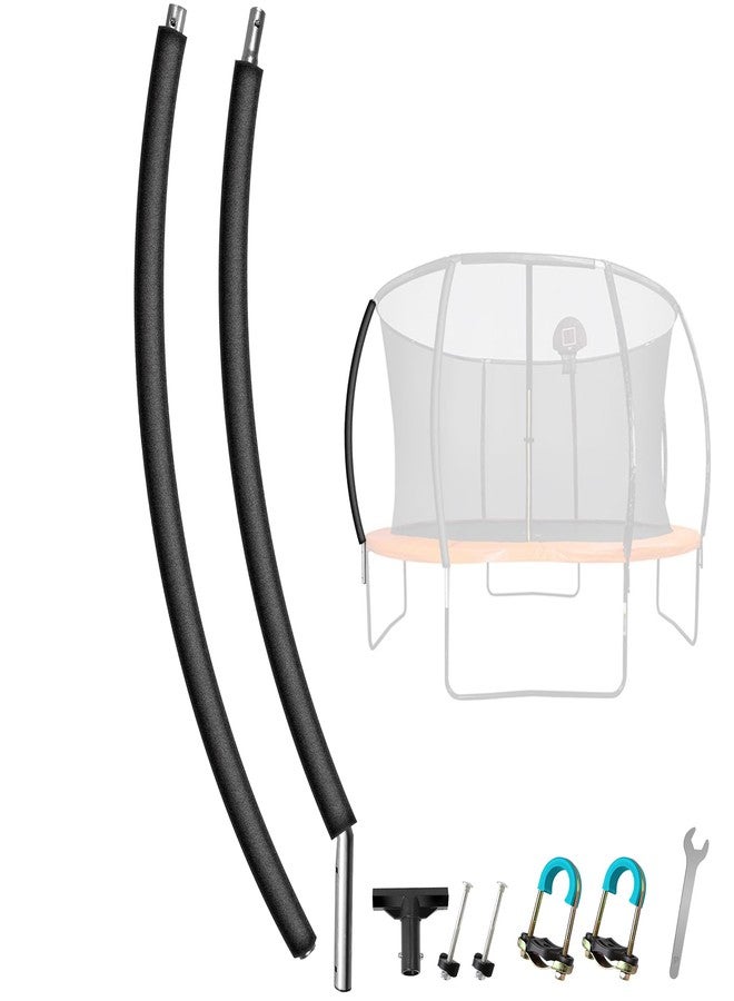 Suninlife 1PCS Trampoline Curved Pole, Universal Trampoline Replacement Enclosure Pole to Fit 8-16FT Curved Pole Trampoline Frame, Includes Foam Sleeve and Hardware with 2 Installation Options - Image 1