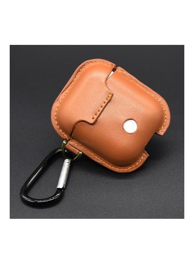 Bluetooth Earphone PU Leather Case for Apple AirPods Brown - Image 3