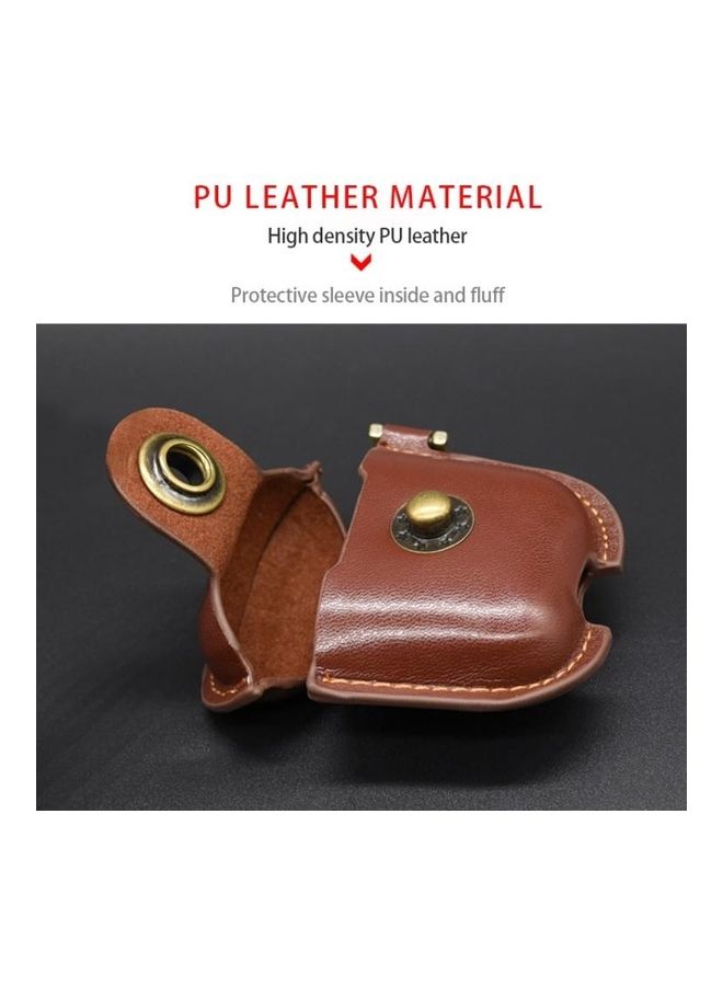 Bluetooth Earphone PU Leather Case for Apple AirPods Brown - Image 4
