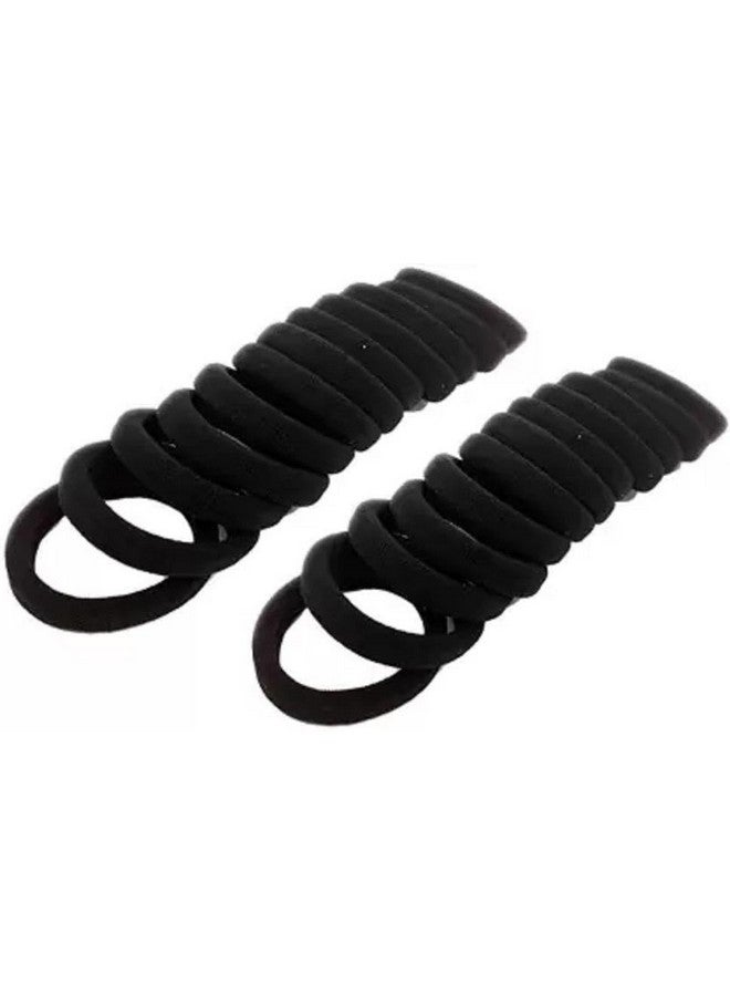 Blubby 24 Pcs Black Cotton Hair Ties,Seamless Hair Bands Ponytail Holders Thick Hair No Damage Hair Ties for Women & Girl, Black - Image 1