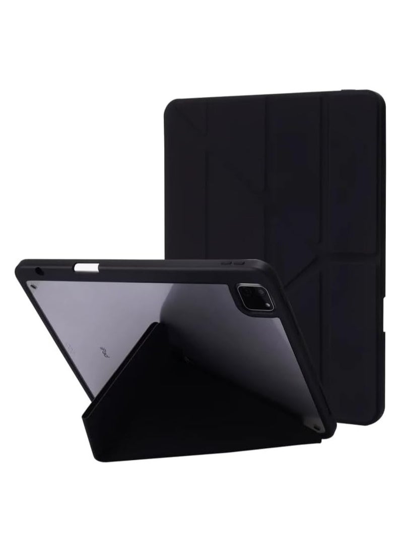 Case for iPad Pro 11 Inch air 5\10.9 with Pencil Holder, 5-in-1 Multiple Viewing Angles, Soft Clear Back Cover, Auto Wake/Sleep black - Image 1