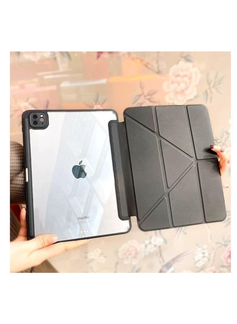 Case for iPad Pro 11 Inch air 5\10.9 with Pencil Holder, 5-in-1 Multiple Viewing Angles, Soft Clear Back Cover, Auto Wake/Sleep black - Image 5