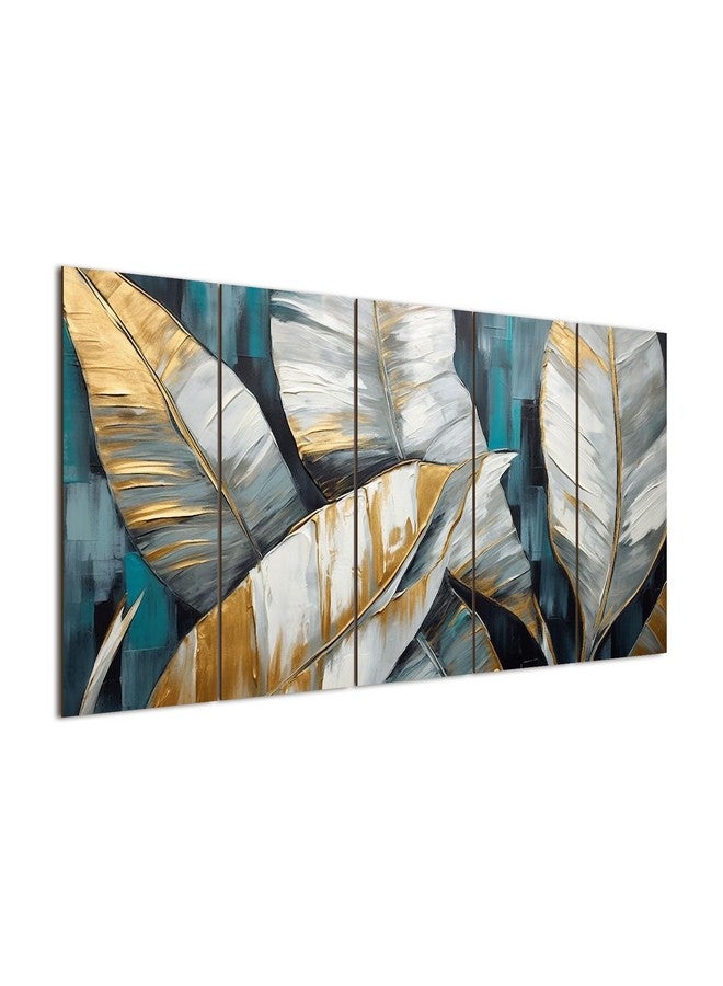 بيبر بلان ديزاين لوحة فنية كبيرة من تصميم طائرة ورقية بزهور نابضة بالحياة لتزيين الحائط | لوحة فنية مكونة من 5 لوحات للمنزل والمكتب | لوحة فنية جدارية مقاس 27 × 50 بوصة | ديكور منزلي | ديكور مكتب (F) - Image 3