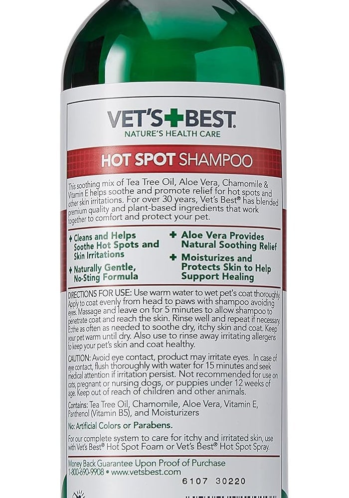 Vet's Best Hot Spot Flea Itch Relief Dog Shampoo, 16 oz, Gentle Formula with Natural Ingredients - Image 2