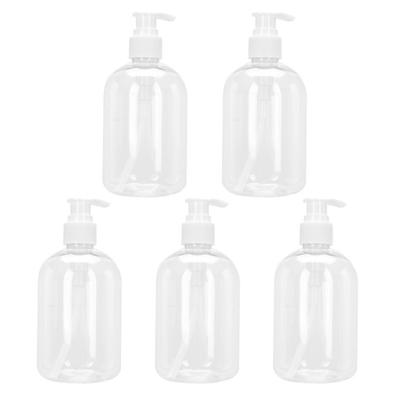 5pcs Liquid Soap Bottles Press Type Containers Cleaning Gel Bottle Sanitizer Storage Holder for Home Outdoor (White Pump Head) - Image 1