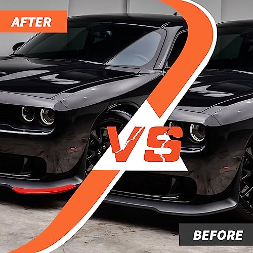 Amayum Front Bumper Lip Splitter Protector Cover Compatible with 2015-2023 Dodge Challenger SRT, SRT Hellcat, SRT 392, Scat Pack(Red) - Image 2