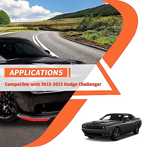Amayum Front Bumper Lip Splitter Protector Cover Compatible with 2015-2023 Dodge Challenger SRT, SRT Hellcat, SRT 392, Scat Pack(Red) - Image 3