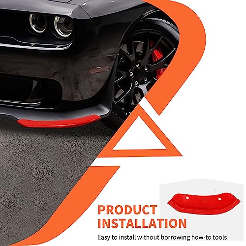 Amayum Front Bumper Lip Splitter Protector Cover Compatible with 2015-2023 Dodge Challenger SRT, SRT Hellcat, SRT 392, Scat Pack(Red) - Image 4