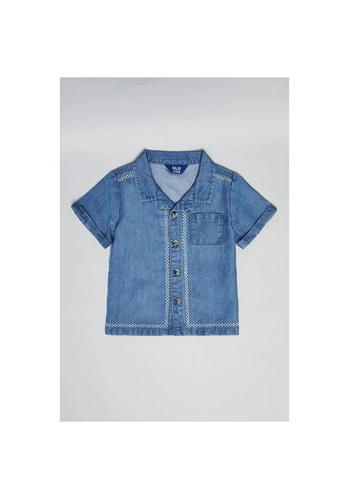 أر أند بي Washed Shirt & Shorts Set