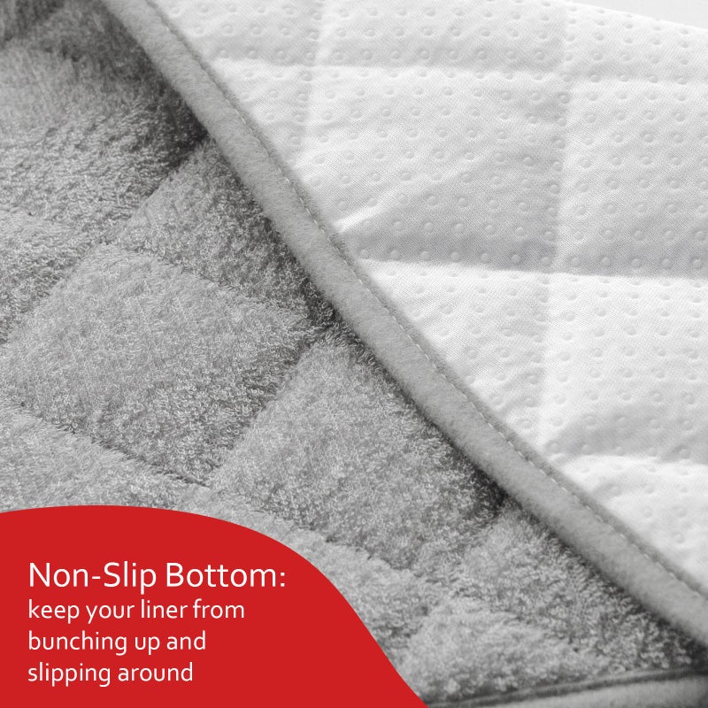 Moonsea Quilted Thicker Changing Pad Liner 3 Pack Waterproof, Fit for Changing Table Liners are Warm On a Baby's Back Non-Slip Design Reusable Pads Machine Washable, Grey - Image 4