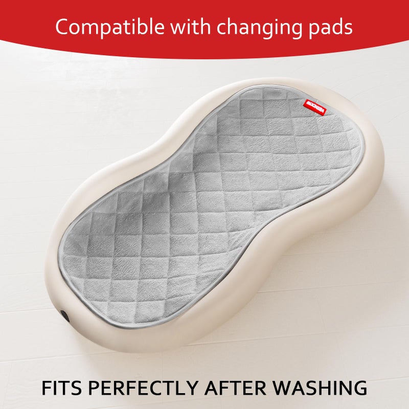 Moonsea Quilted Thicker Changing Pad Liner 3 Pack Waterproof, Fit for Changing Table Liners are Warm On a Baby's Back Non-Slip Design Reusable Pads Machine Washable, Grey - Image 2