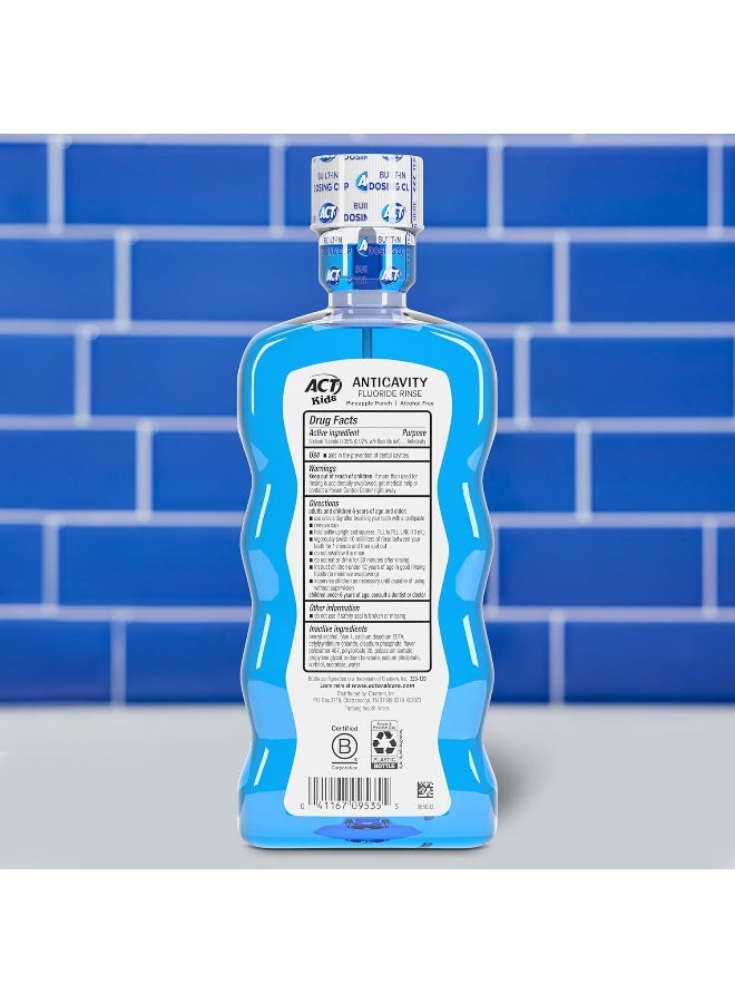 ACT Kids Anticavity Fluoride Rinse Pineapple Punch 16.9 fl. oz. Accurate Dosing Cup, Alcohol Free - Image 2