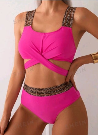 SHEIN Swim Women Leopard Print Cross Strap Bikini Set - pzsku/ZE03A8D6CC4D5FC9FF5D8Z/45/_/1719271111/0ceb0e0c-34ca-4db0-86da-9684e6933b51
