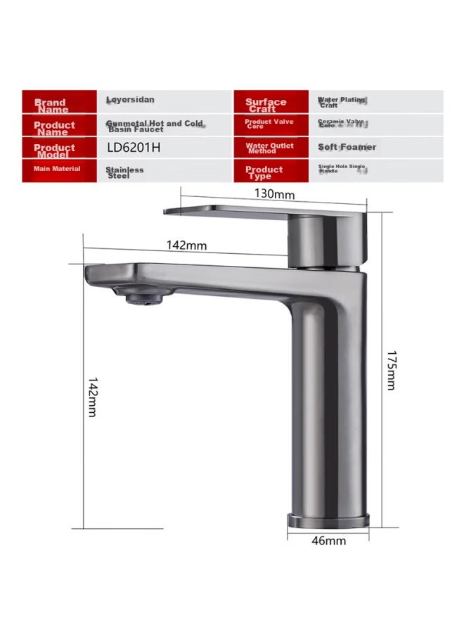 LARSD Lairshidan Basin Faucet, Hot And Cold Water Bathroom Cabinet Washbasin Faucet, Sink Tap Ld6201h - Image 1
