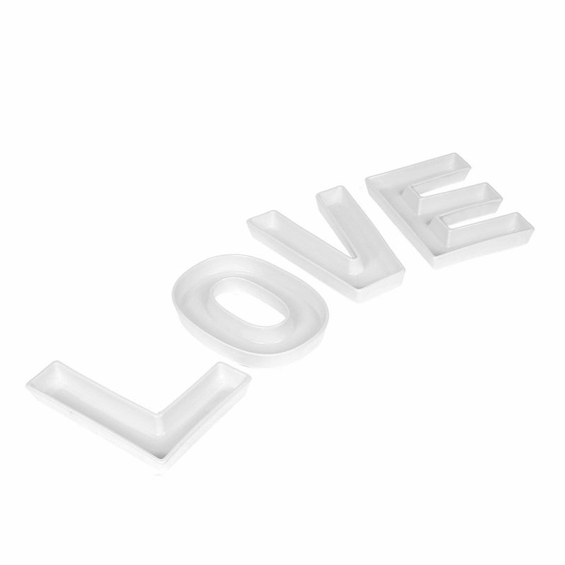 Coffeezone LOVE Decorative Ceramic Small Letter Candy Dish Wedding Party Decor LOVE in 1 Set