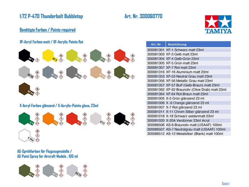 Tamiya Models P-47D Thunderbolt Bubbletop Model Kit - Image 2