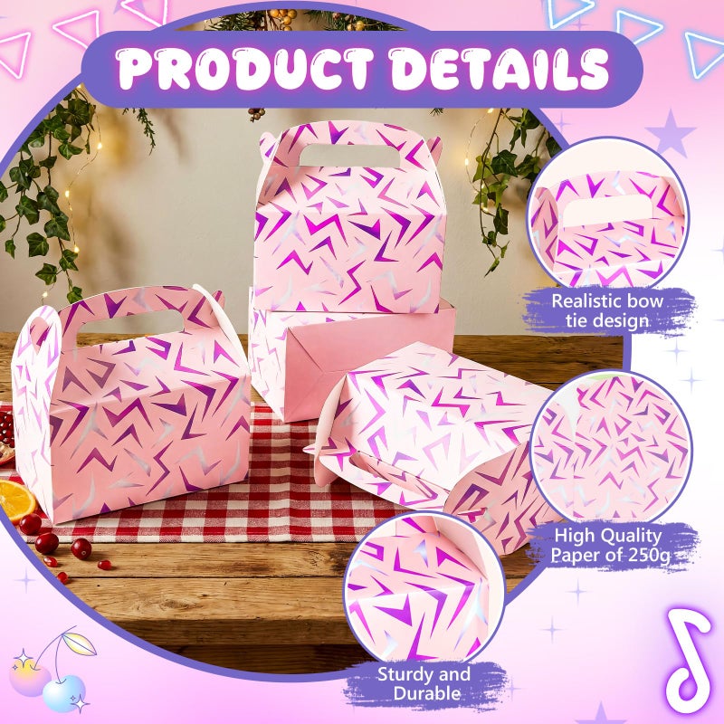 Marspark 24 Pack Kpop Birthday Party Favor Paper Gift Boxes Kpop Themed Treat Boxes for Anime Themed Birthday Party Decorations(Pink Lightning Crack) - Image 4