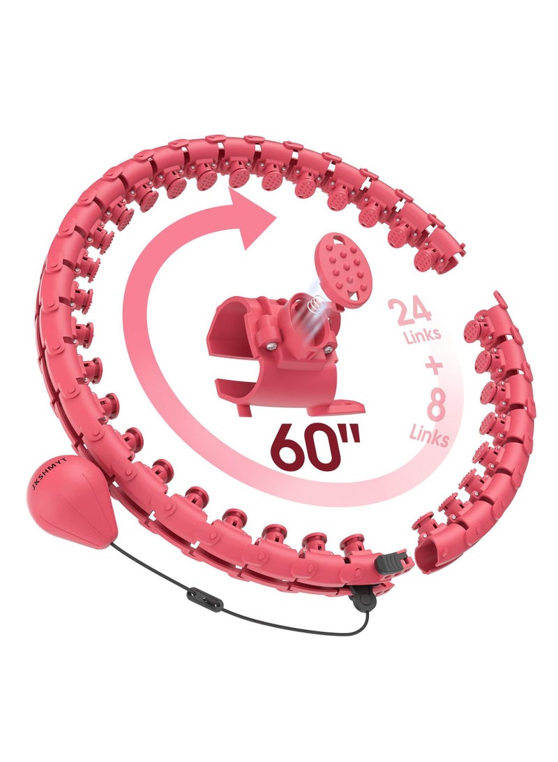 Generic Smart Weighted Hula Circle Hoop For Adults Weight Loss, With Gravity Ball, （152cm） 60-inch Waist, 32 Detachable Links  - Image 1