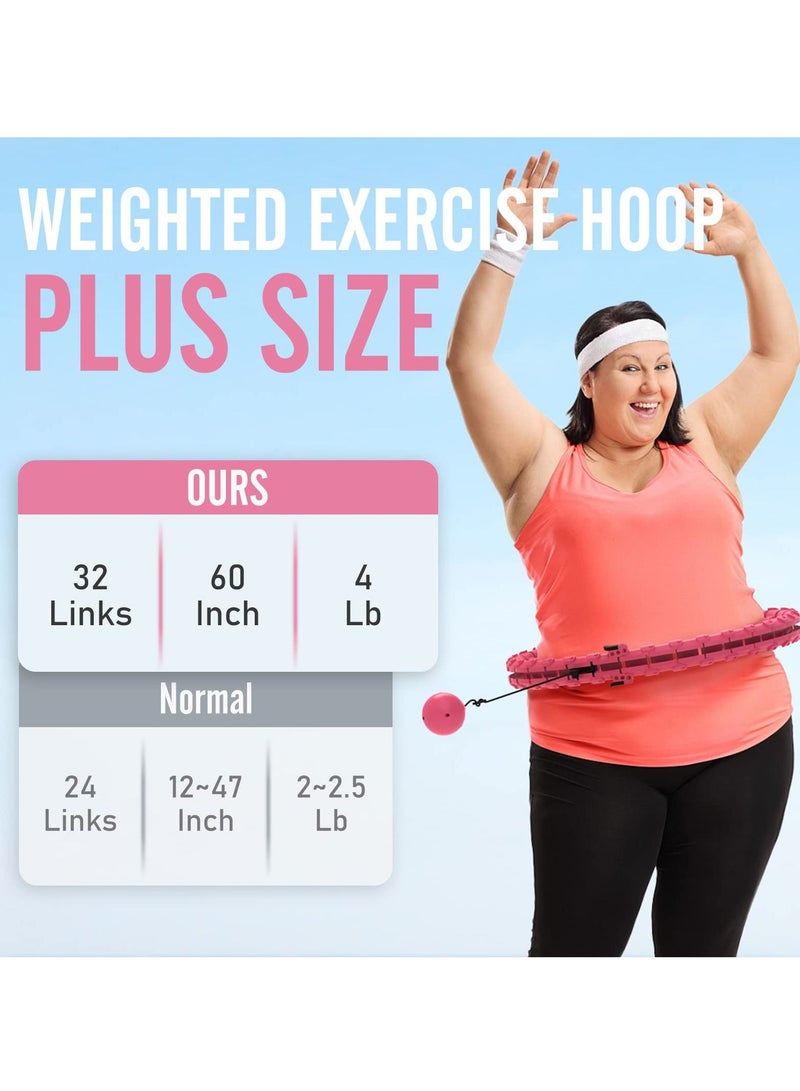 Generic Smart Weighted Hula Circle Hoop For Adults Weight Loss, With Gravity Ball, （152cm） 60-inch Waist, 32 Detachable Links  - Image 4