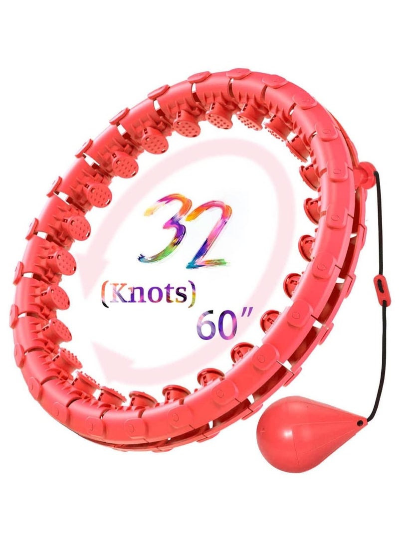 Generic Smart Weighted Hula Circle Hoop For Adults Weight Loss, With Gravity Ball, （152cm） 60-inch Waist, 32 Detachable Links  - Image 2