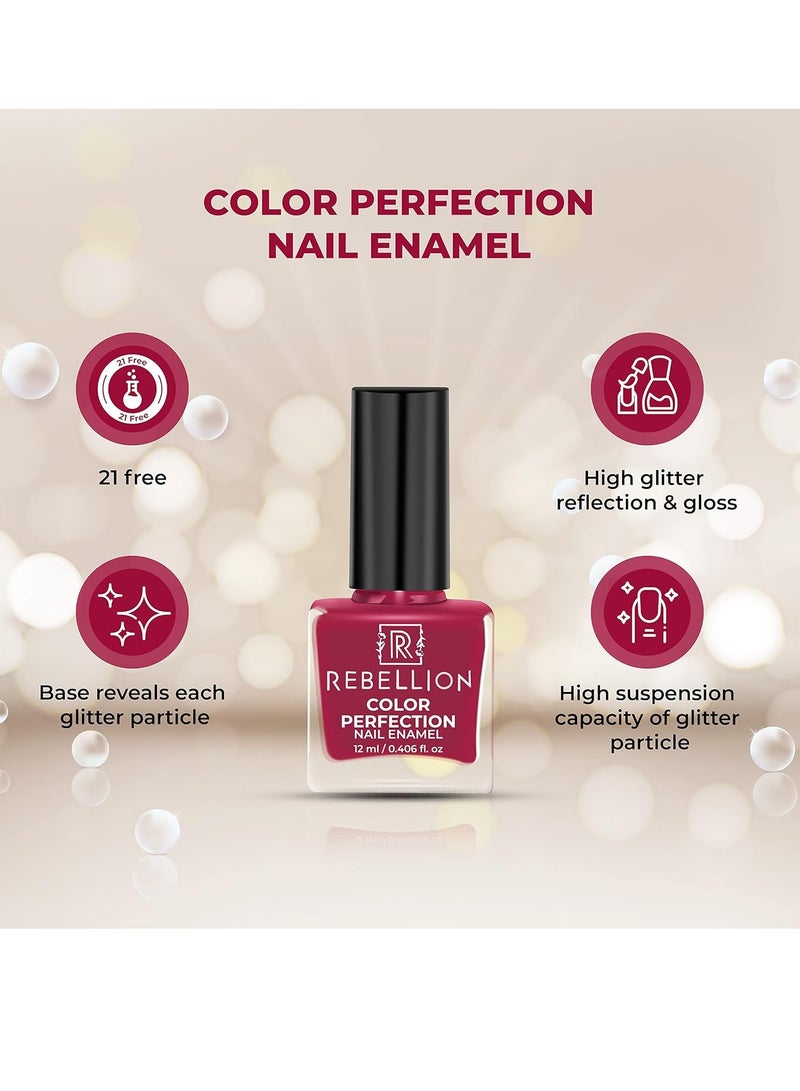 Rebellion Color Perfection Nail Enamel 12ml Berry Pink Rare Regal RG39 - Image 4