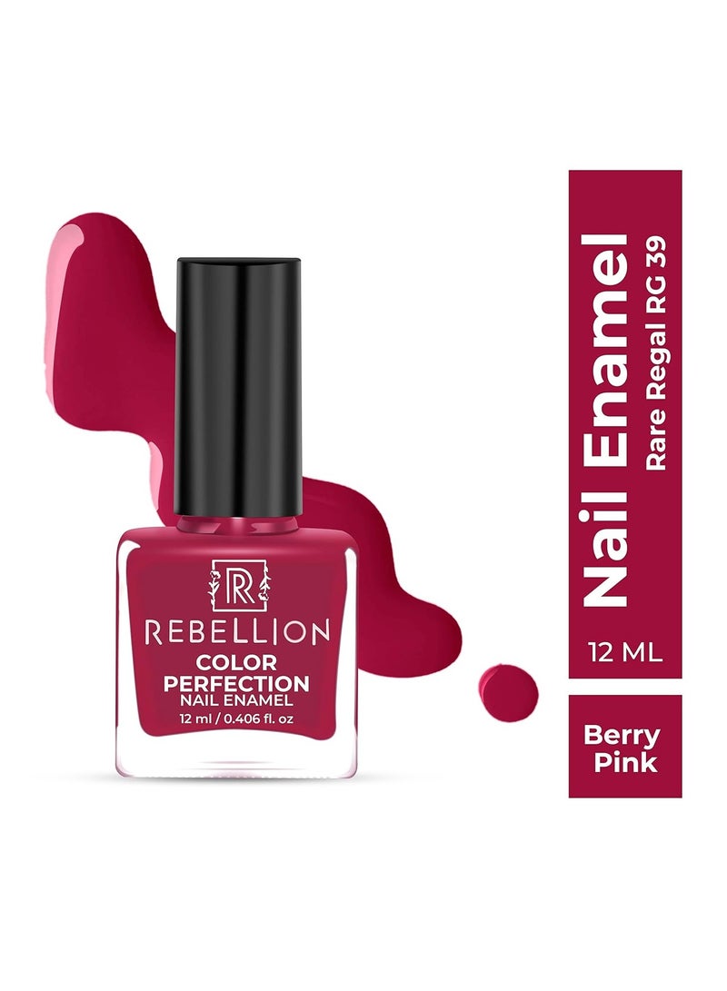Rebellion Color Perfection Nail Enamel 12ml Berry Pink Rare Regal RG39 - Image 2