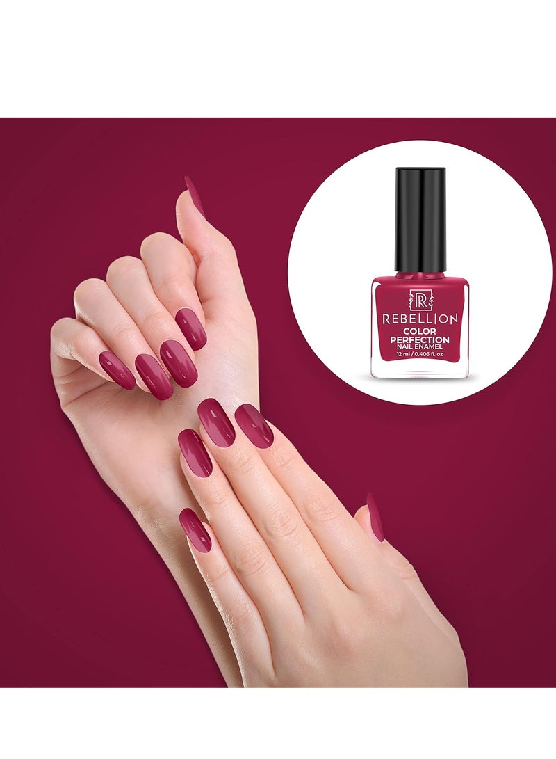 Rebellion Color Perfection Nail Enamel 12ml Berry Pink Rare Regal RG39 - Image 3