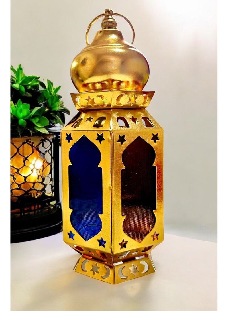Ramadan Lantern - 30cm golden metal lantern - Image 1