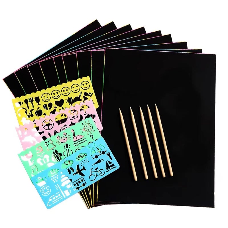 Meike Selling Children'S Colorful Scraping Paper Thickened A4 16K Scraping Large Quantity Of Postage - Image 4