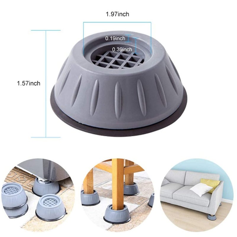 Krush Washing Machine Anti Vibration Pads with Grip Washer Dryer Anti Vibration Pad with Suction Cup Feet Fridge Washing Machine Leveling Feet Anti Walk Pads Shock Absorber (Pack of 4 PCS)  - Image 2