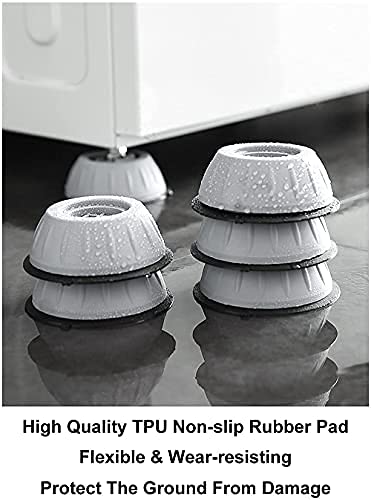 Krush Washing Machine Anti Vibration Pads with Grip Washer Dryer Anti Vibration Pad with Suction Cup Feet Fridge Washing Machine Leveling Feet Anti Walk Pads Shock Absorber (Pack of 4 PCS)  - Image 5