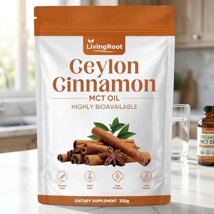 Vlsdoin Living Root Ceylon Cinnamon Made with Mct Oil, Livingroot Ceylon Cinnamon Powder, Highly Bioavailable Herbal Extract | Non-GMO, Gluten Free (1pcs) - Image 5