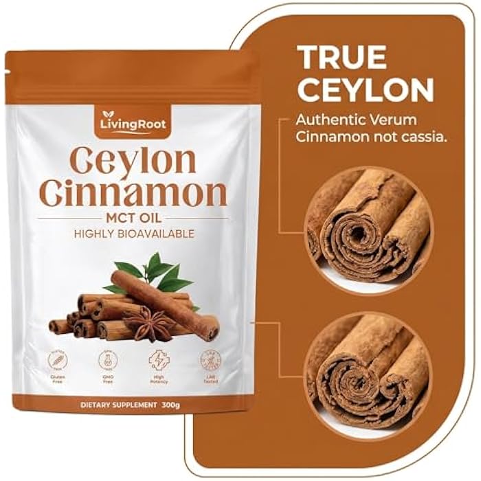 Vlsdoin Living Root Ceylon Cinnamon Made with Mct Oil, Livingroot Ceylon Cinnamon Powder, Highly Bioavailable Herbal Extract | Non-GMO, Gluten Free (1pcs) - Image 2