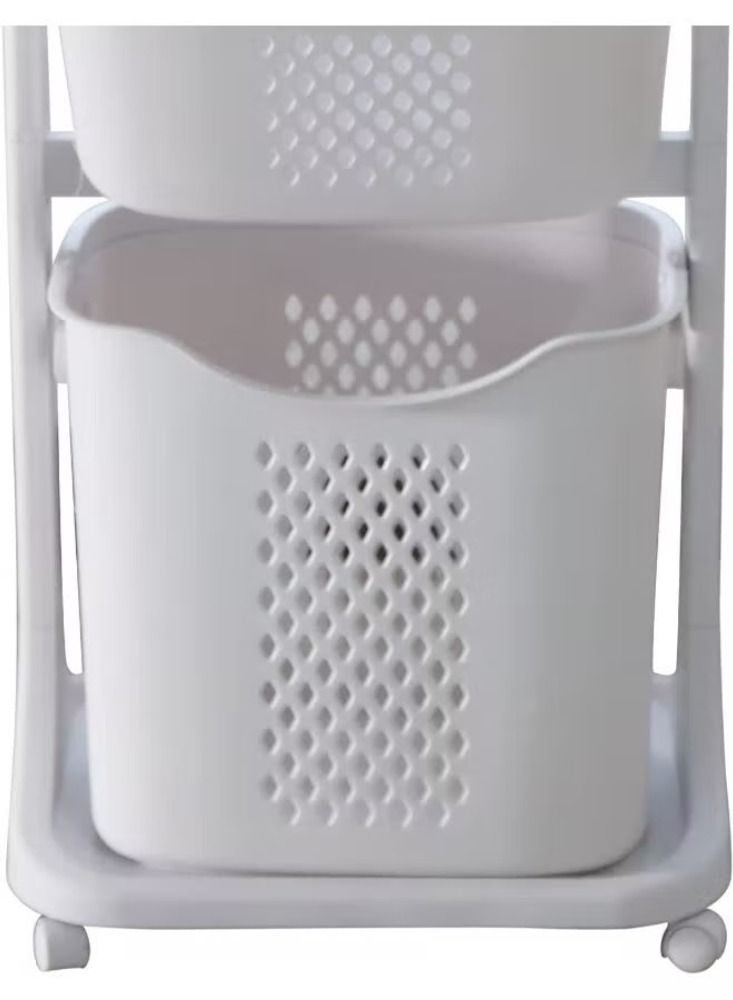 Dream Zone 3-Tier Laundry Basket with Wheel Rolling Laundry Sorter Hamper for Kitchen Bedroom Bathroom - Image 4