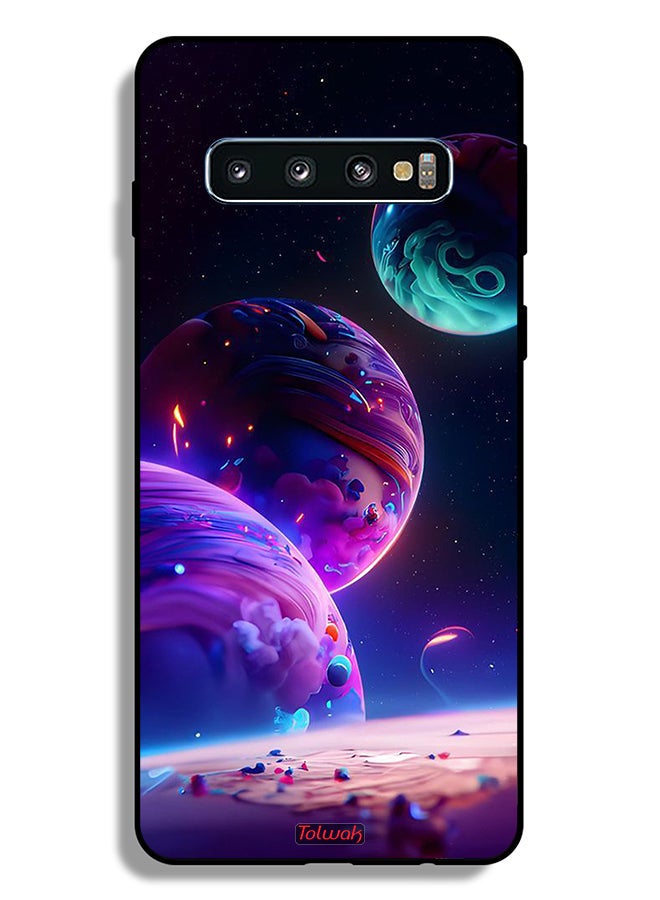 Tolwak Samsung Galaxy S10 Protective Case Cover Planet Pattern - Image 2