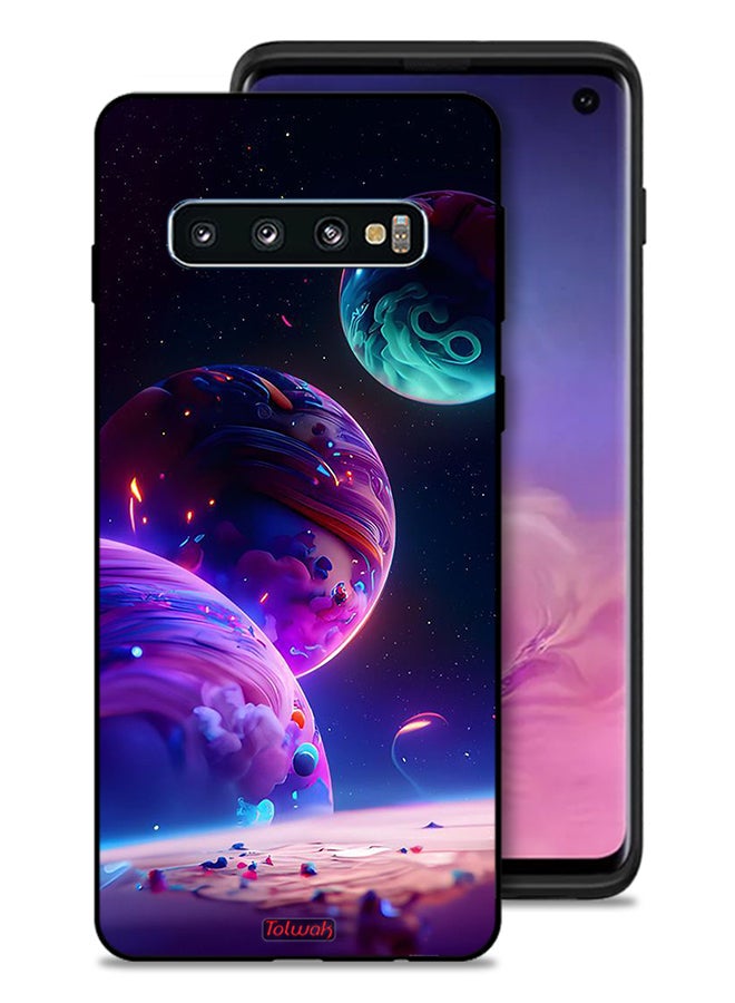 Tolwak Samsung Galaxy S10 Protective Case Cover Planet Pattern - Image 1